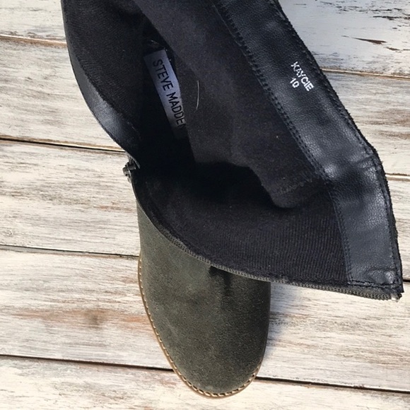 Steve Madden Kaycie olive suede leather heel boots - Picture 4 of 7